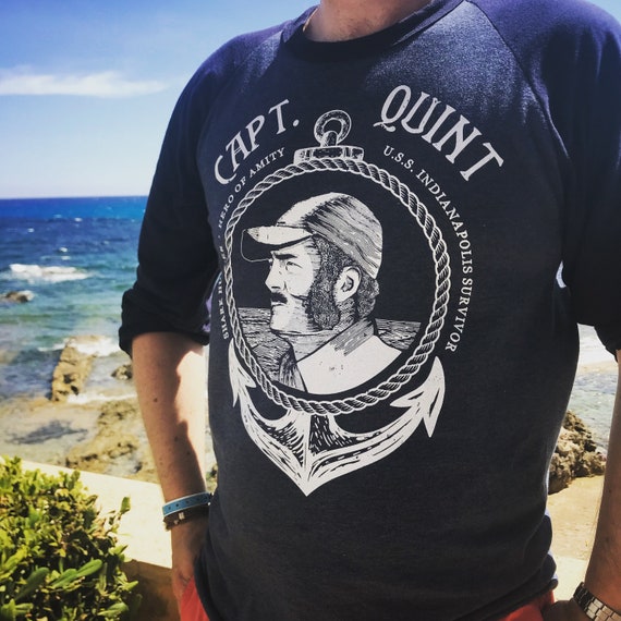 Jaws T Shirt Quint Hero of Amity/ Jaws Fans/ Jaws Gifts/ Movie