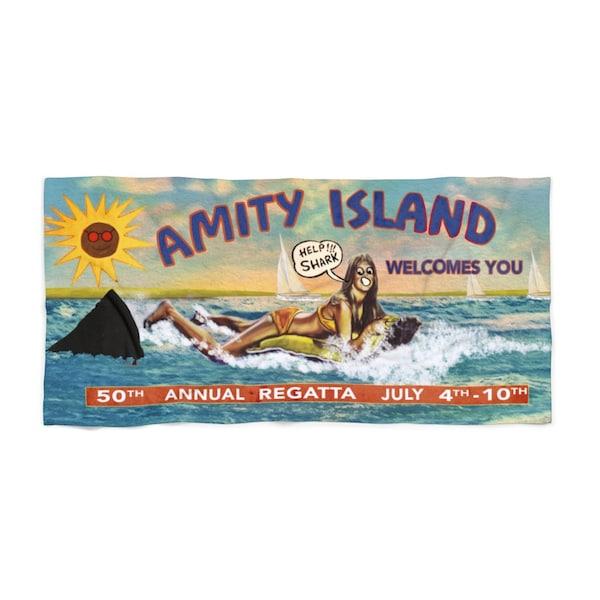 Jaws Beach Towel Grafitti Version / Jaws fans/ Jaws gifts/ Movie gifts