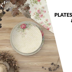 Plates and Tablecloth Set | Plates and Tablecloth Mockup | Photoshop Plates and Tablecloth | Plates and Tablecloth | Custom Plates