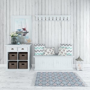 Entrance Hall and Pillows Mockup | Cushions | Throw Pillows | Throw Pillow Mockup | Decorative Pillow | Coastal Style Entrance Hall Mockup