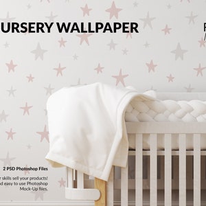Nursery Wall Mockup | Photoshop Nursery Wallpaper Mockups | Custom Walls Set | Digital Wallpaper Mockup | Photoshop Wallpaper Template