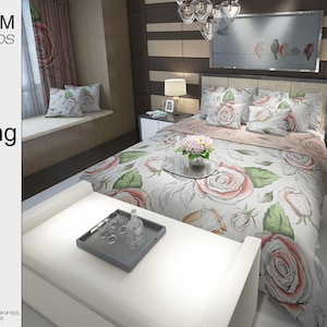 Bedding Mockup Set | Bedding Mockups | Photoshop Beddings | Bedding Linens | Beddings| Custom Bedding | Bedroom Mockup