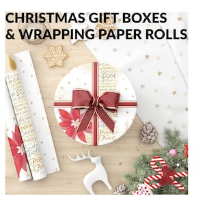 Set di scatole regalo di Natale / Scatole regalo di Natale e mockup di carta da imballaggio / scatole regalo Photoshop e carta da imballaggio / set di Natale /