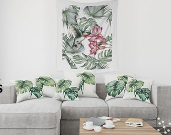 Tapestry in Living Room Mockups | Tapestry Template | Photoshop Tapestry | Tapestries | Wall Decoration | Wall Tapestries | Living Room