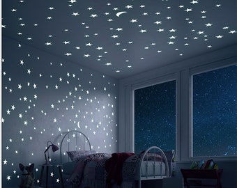 Vivero en la noche / vivero de Photoshop / paredes de vivero y desmoronado de techo / paredes de Photoshop y techo / techo y calcomanías de pared