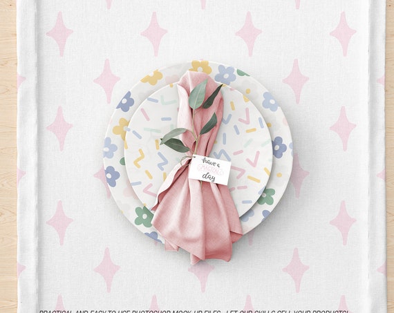 Plates And Tablecloth Set  Plates And Tablecloth Mockup