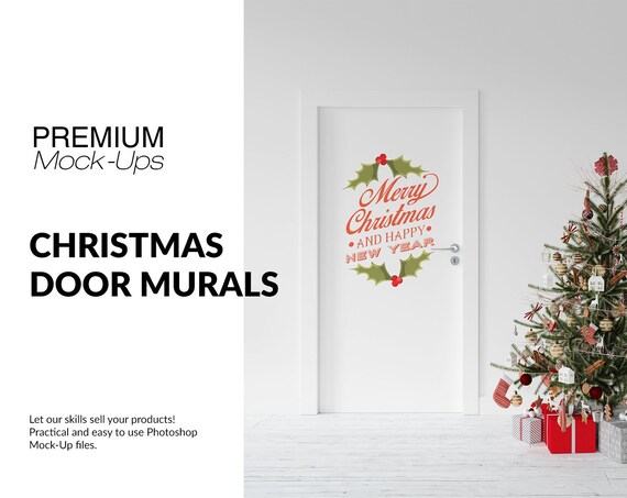 Chrismas Door Murals Mockup Door Murals Door