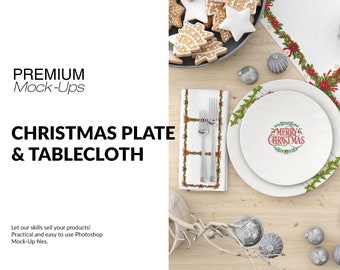 Download Free Christmas Plates And Tablecloth Set Christmas Dish And Tablecloth Mockup Photoshop Plates And Tablecloth Plates And Tablecloth Premium And Free Mock Up Templates PSD Mockup Template
