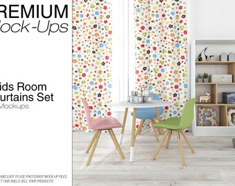 Download Kids Room Curtains Curtains Mockup Photoshop Kids Room Curtains Mockup Nursery Curtains Photoshop Mockup Custom Curtains 3d Product Mockup Design PSD Mockup Templates