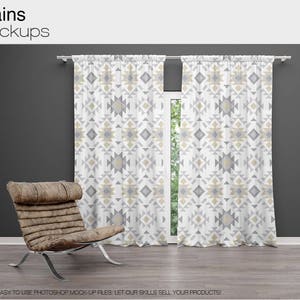 Curtains Mockup | Photoshop Curtains Mockup | Linen Drapes | Curtain Mockup | Curtain Panel | Custom Curtains|