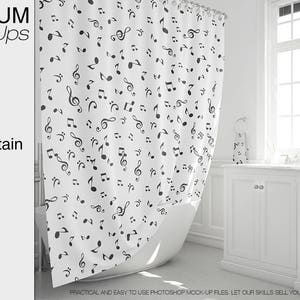 Download Bath Curtain Shower Curtain Mockup Photoshop Shower Etsy