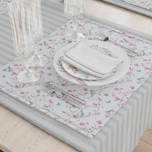 Table linens Mockup Tablecloth Mockup Table Runner Table Napkins Dining room Textile Mockup Plate Mockup image 1