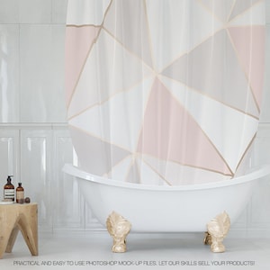 Bath Curtain | Shower Curtain Mockup | Photoshop Shower Curtain Mockup | Bath Curtain Mockup | Curtain | Custom Bath Curtain