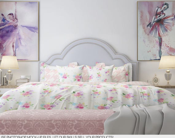 Bedding Curtains Mockups Set Bedding Mockups