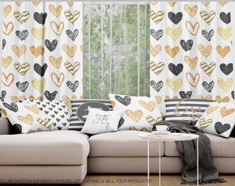 Curtains | Curtains Mockup | Photoshop Curtains Mockup | Linen Drapes | Curtains and pillows Mockup | Curtain Panel | Custom Curtains