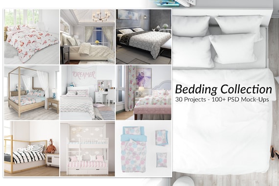 Download Free Bedding Mockup Bundle Bed Linens Mockups Bedroom Psd Free Download Product Psd Mockup Packaging For Bottle Psd Mockup Product