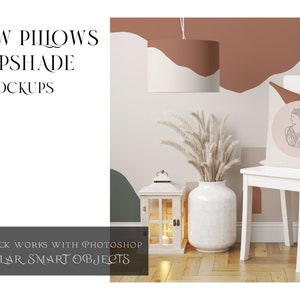 Square Pillow Digital Mockup | Photoshop Pillows | Decorative Pillow | Throw Pillow Template | Square Cushion Mockup | Lampshade Template
