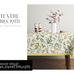 PVC Tablecloth Mockup | Digital PVC Tablecloth Mockup | Photoshop PVC Tablecloth Template | Dining Room pvc Tablecloth Mockup