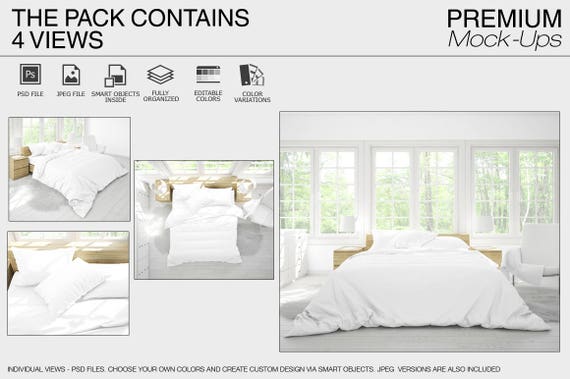 Bedding Mockups Set Bedding Mockups Photoshop Beddings Etsy