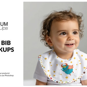 Baby Bib Mockup | Digital Baby Bib Template | Photoshop Baby Bib Mockup | Textile Baby Bib Mockup | Blank Baby Bib Mockup |