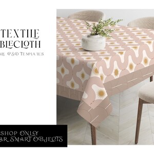 PVC Tablecloth Mockup | Digital PVC Tablecloth Mockup | Photoshop PVC Tablecloth Template | Dining Room pvc Tablecloth Mockup