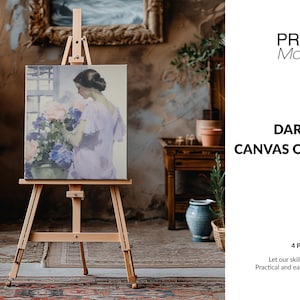 DIGITAL Photoshop Canvas on Easel | Photoshop Easel with Canvas | Custom Canvas Template | Canvas on Easel Template | Digital Canvas Mockups