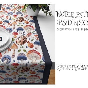 Table Runner Mockup | Table Runner Template | Table Textile | Photoshop Table Runner | Runner Mockup | Custom Runner | Kitchen Runner Mockup