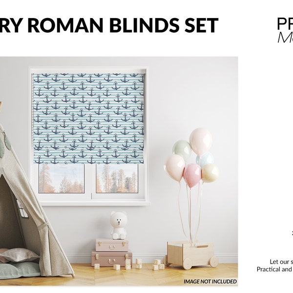 Nursery Roman Blinds Mockup | Roman Blinds Template | Digital Roman Blinds | Photoshop Nursery Roman Blinds | Roman Blinds Mockup