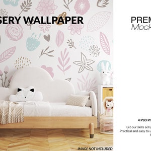 Nursery Wall Mockup | Photoshop Nursery Wallpaper Mockups | Custom Walls Set | Digital Wallpaper Mockup | Photoshop Wallpaper Template