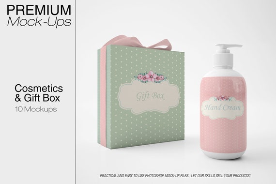 Cosmetics And Gift Box Mockup Cosmetics Photoshop Mockup Etsy