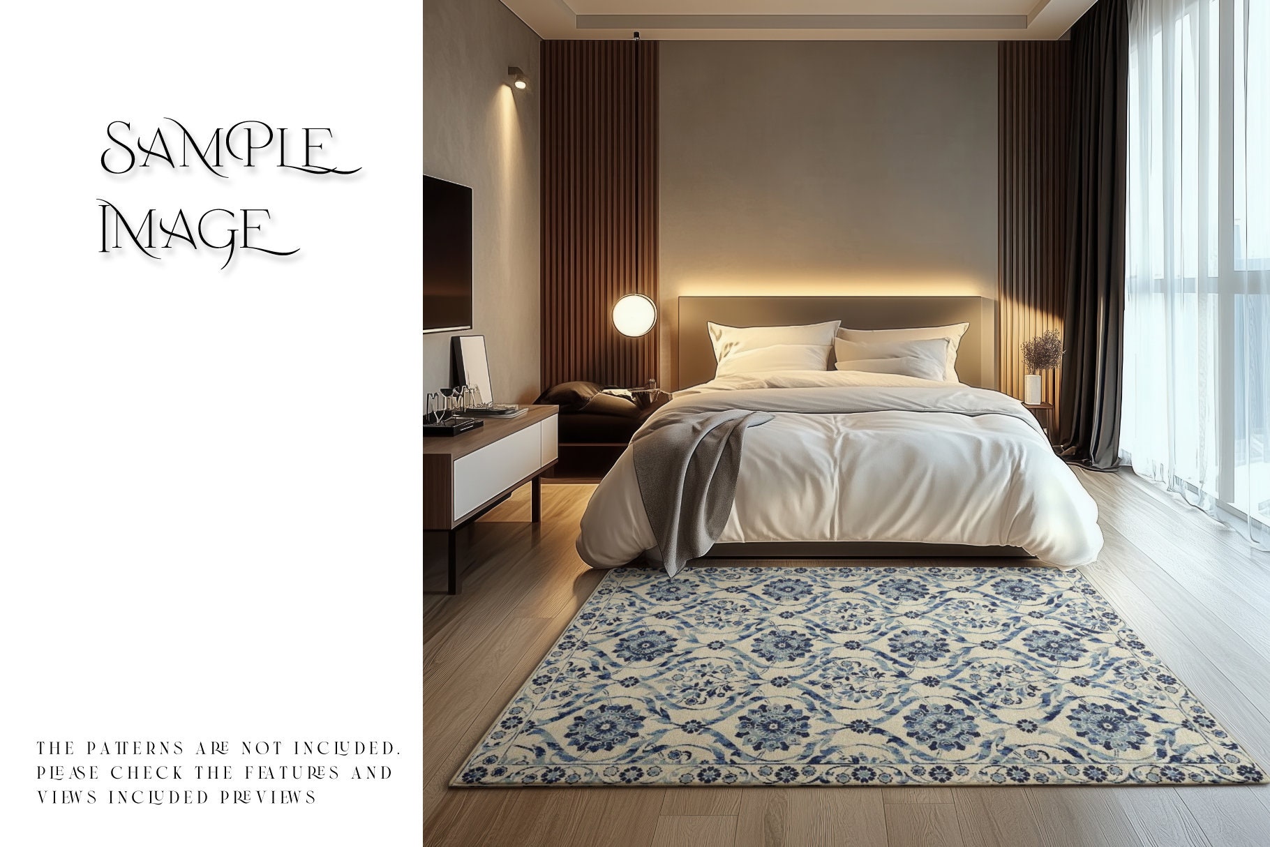 Bedroom Rugs Mockup | Carpet Templates | Bedroom Carpets Templates ...
