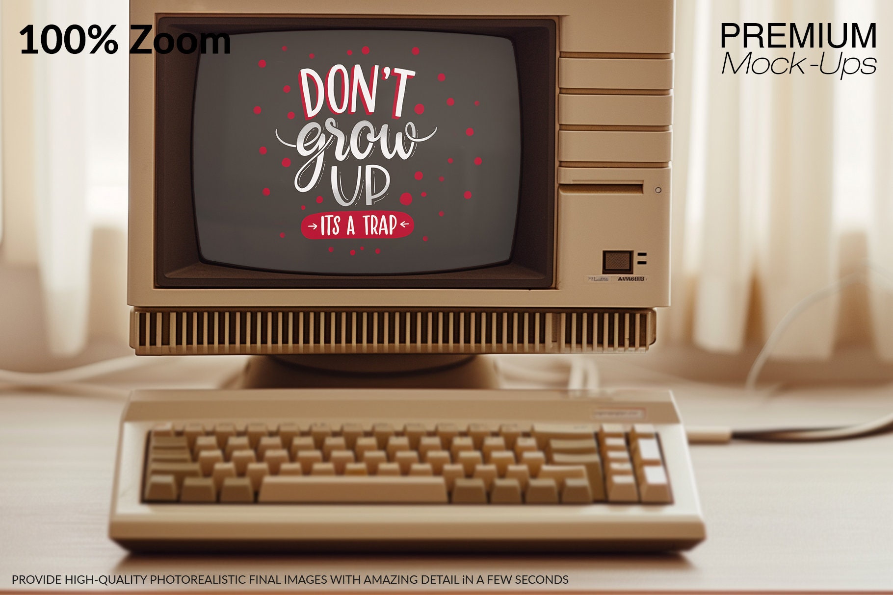 Vintage Computer Mockup | Photoshop Vintage Computer | Digital Vintage ...