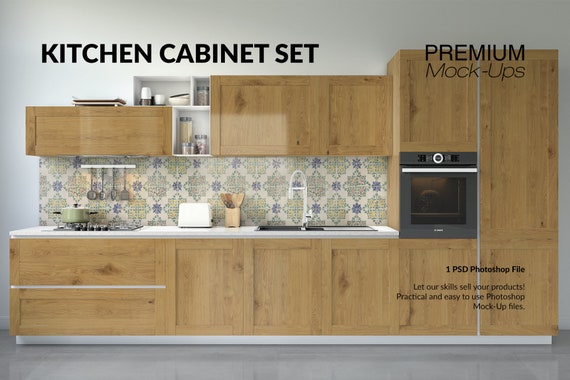 Download Kitchen Cabinet Mockup Kitchen Dresser Mockup Kitchen Etsy
