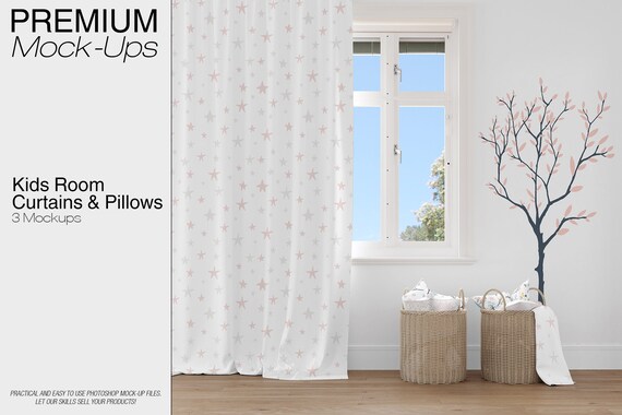 Download Kids Room Kids Room Curtains Mockup Photoshop Curtains Etsy