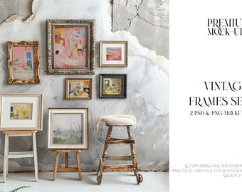Vintage Frames Mockup | Digital Vintage Frames Mockups | Photoshop Rich Frames | Digital Frames Templates | Rich Frames Digital Mockups