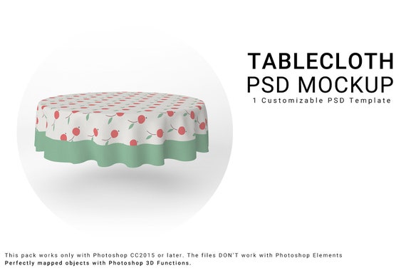 Download Round Tablecloth 3d Mockup Table Cover Kitchen Table Etsy