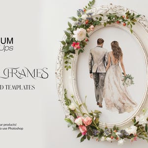 Ovale Rahmen Mockup | Digitale ovale Rahmen Mockups | Photoshopand Canva Ovale Rahmen | Floral Oval Rahmen Digitale Mockups