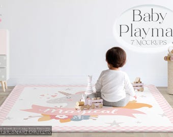 Baby Playmat Mockups | Digital Baby Playmat | Nursery Playmat Mockup | Kids Floor Mat Mockups | Crawling Mat Mockup | Tummy Time Mat Mockups