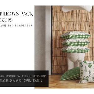 Boho Style Pillow Mockup | Photoshop Pillows | Cushions | Decorative Pillow | Digital Throw Pillow | Pillow Template | Square Cushion Mockup
