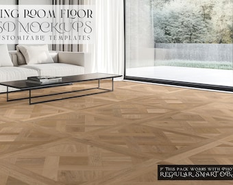 Floor Mockup | Floor in Living Room | Floor Branding Mockup | Floor Mockup | Photoshop Floor in Living Room|