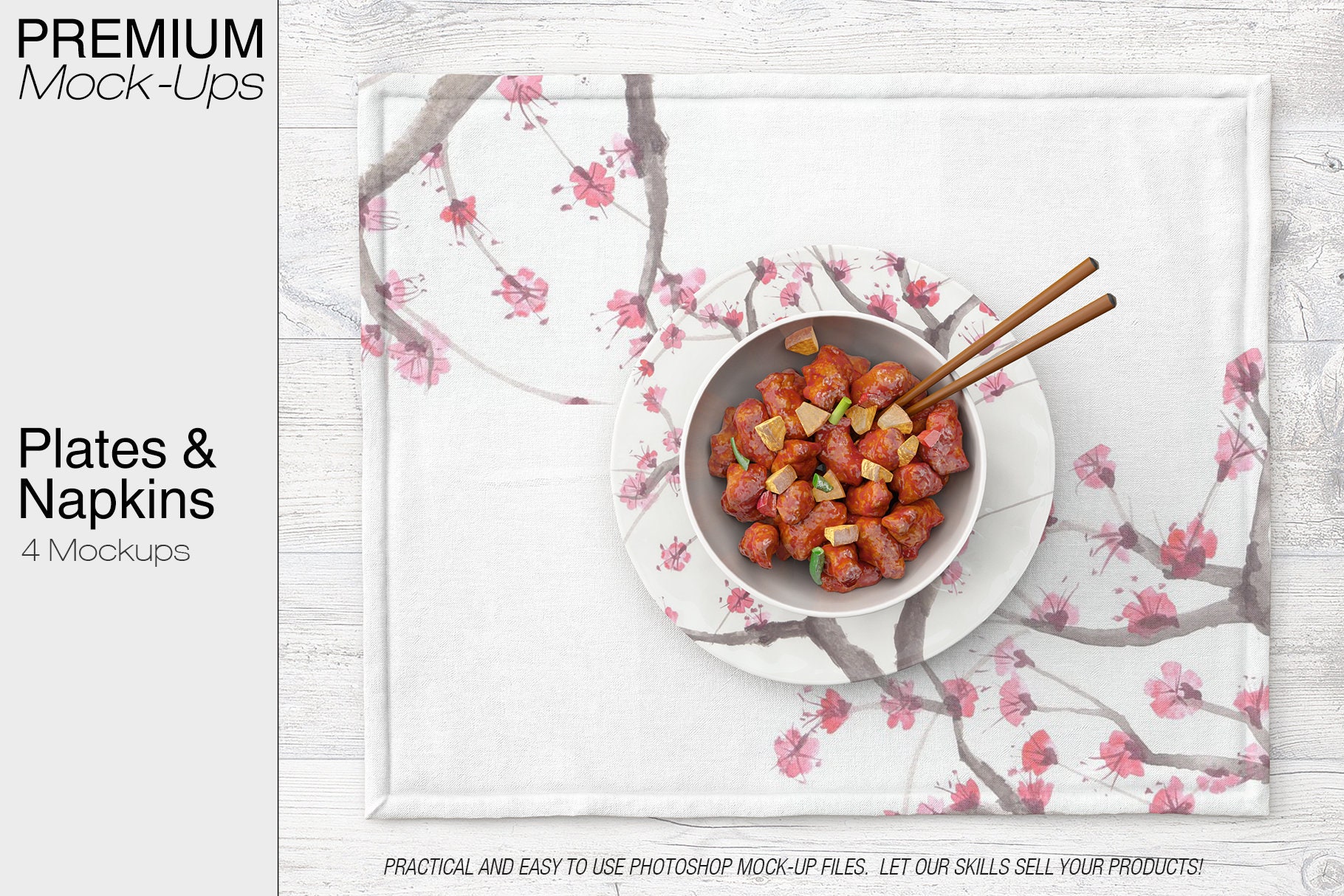 Download Plates And Napkins Set Plates And Napkins Mockup Photoshop Etsy