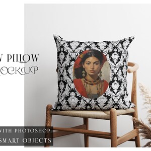 Boho Style Pillow Mockup | Photoshop Pillows | Cushions | Decorative Pillow | Digital Throw Pillow | Pillow Template | Square Cushion Mockup