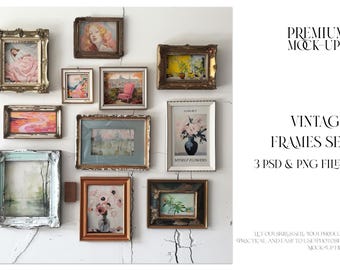 Vintage Frames Mockup | Digital Vintage Frames Mockups | Photoshop Rich Frames | Digital Frames Templates |Rich Frames Digital Mockups