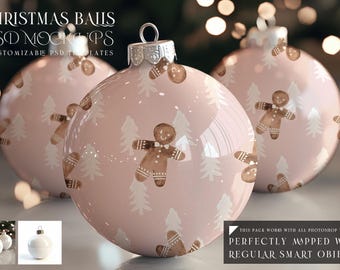 Christmas Ball Mockup | Xmas Ball Template | Photoshop Christmas Ball Template | Digital Christmas Ball | Holiday Ornament Mockup