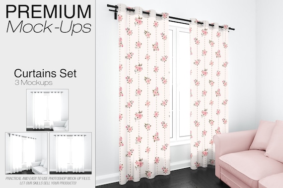 Photoshop Curtains Mockup Curtains and pillows Mockup Curtain Panel Curtains Mockup Curtains Linen Drapes Custom Curtains