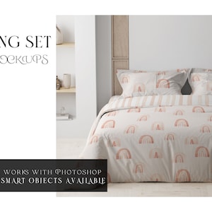 Bedding Mockups Set | Bedding Mockups | Photoshop Beddings | Bedding Linens | Digital Beddings| Linen | Sheets and Shams Mockup