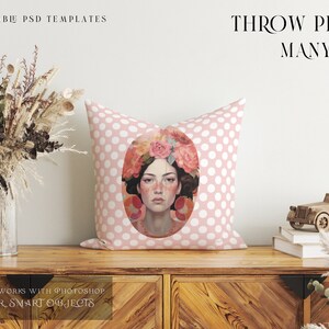 Boho Style Pillow Mockup | Photoshop Pillows | Cushions | Decorative Pillow | Digital Throw Pillow | Pillow Template | Square Cushion Mockup