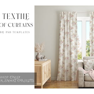 Curtains and Pillows Template | Photoshop Curtains and Pillows Mockup | Digital Curtains and Pillows Mockup | Custom Curtains and Pillows