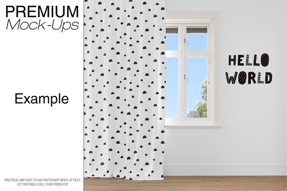 Kids Room Kids Room Curtains Mockup Photoshop Curtains Etsy