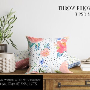 Boho Style Pillow Mockup | Photoshop Pillows | Cushions | Decorative Pillow | Digital Throw Pillow | Pillow Template | Square Cushion Mockup